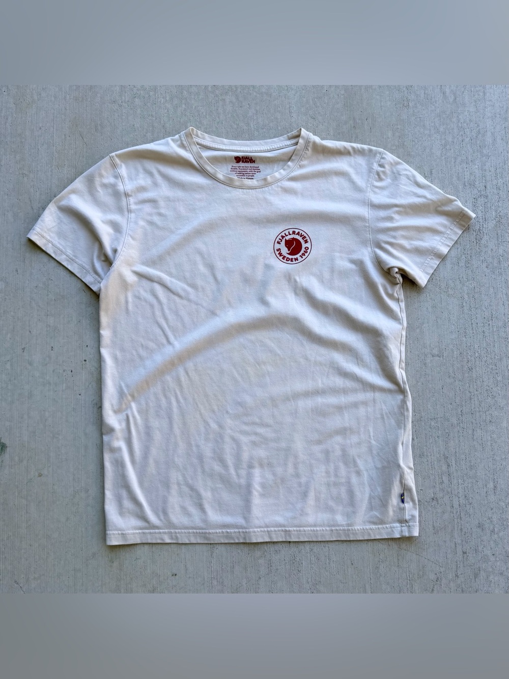 Fjallraven 1960 Logo T-shirt Mens Chalk White Organic Cotton Tee Size Medium